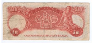 An Australian Ten Pound Note (Reverse)
