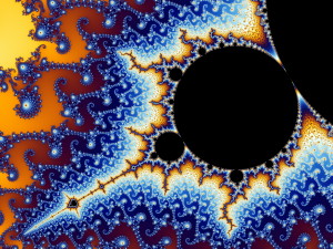 A Mandelbrot Set with Satellite and Antenna produced by Dr Wolfgang Beyer from Munich, Germany